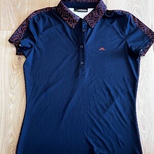 J.Lindeberg Cara Golf Polo | Women's L | Navy & Red